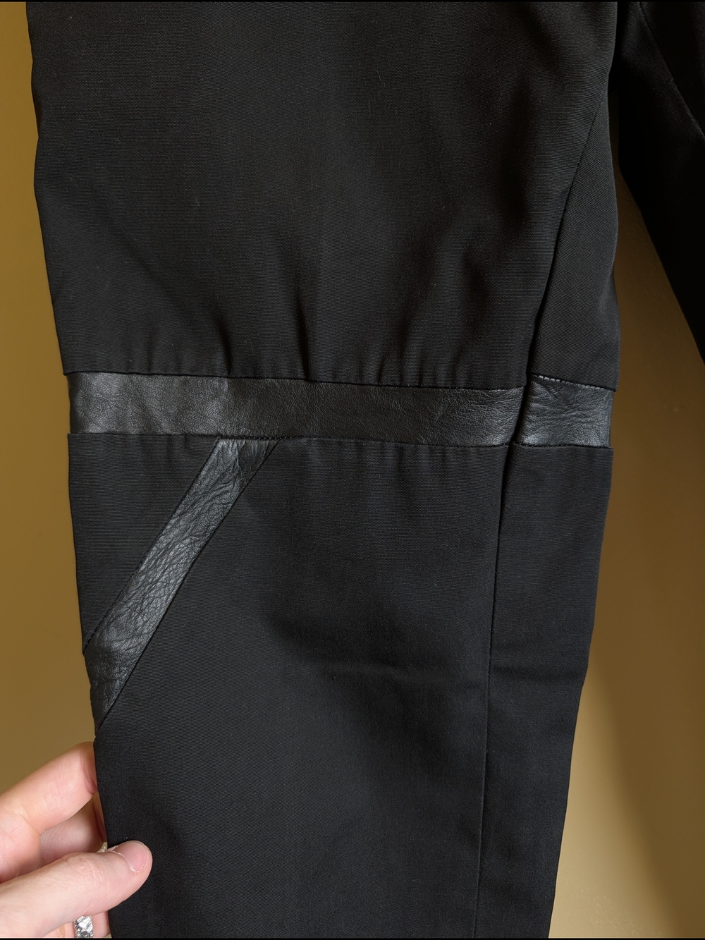DIOR HOMME Hedi Slimane VTG Black Leather Bondage Insert Italy Pants 46 - Picture 3 of 16
